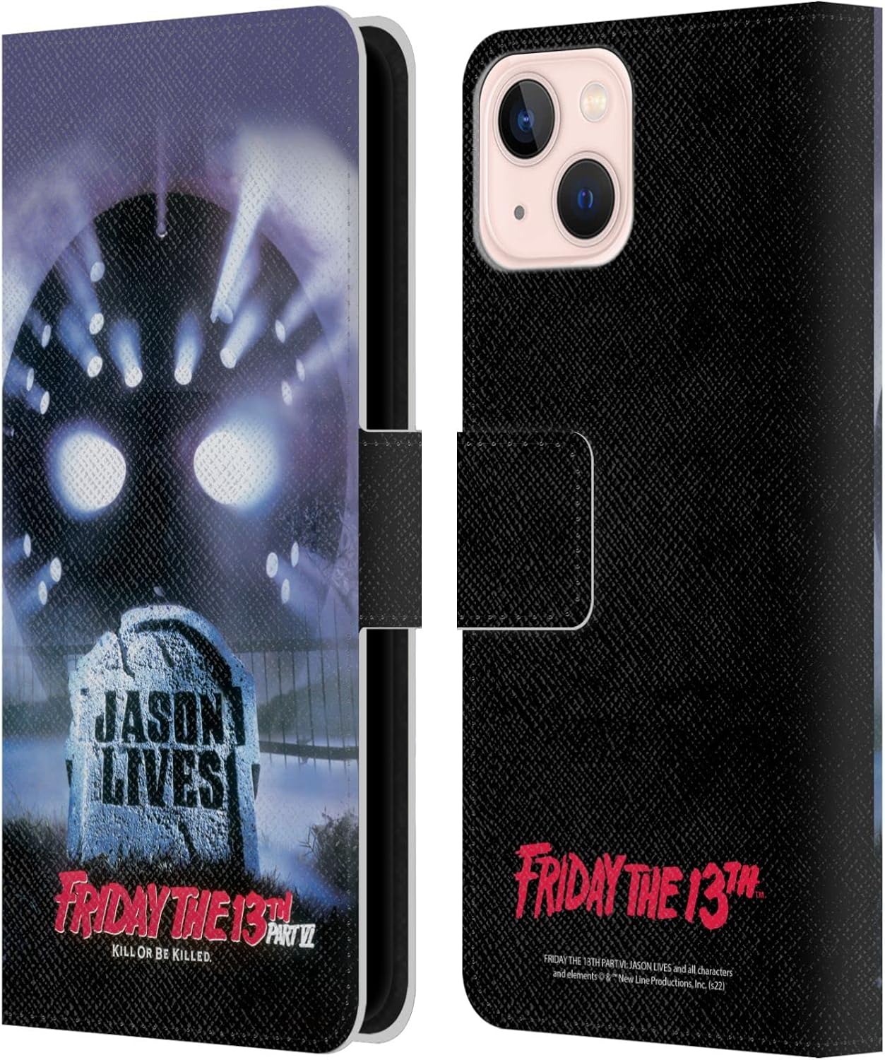 Head Case Designs Officially Licensed Friday the 13th Part VI Poster Jason Lives Key Art Leather Wallet Case Compatible with Apple iPhone 13