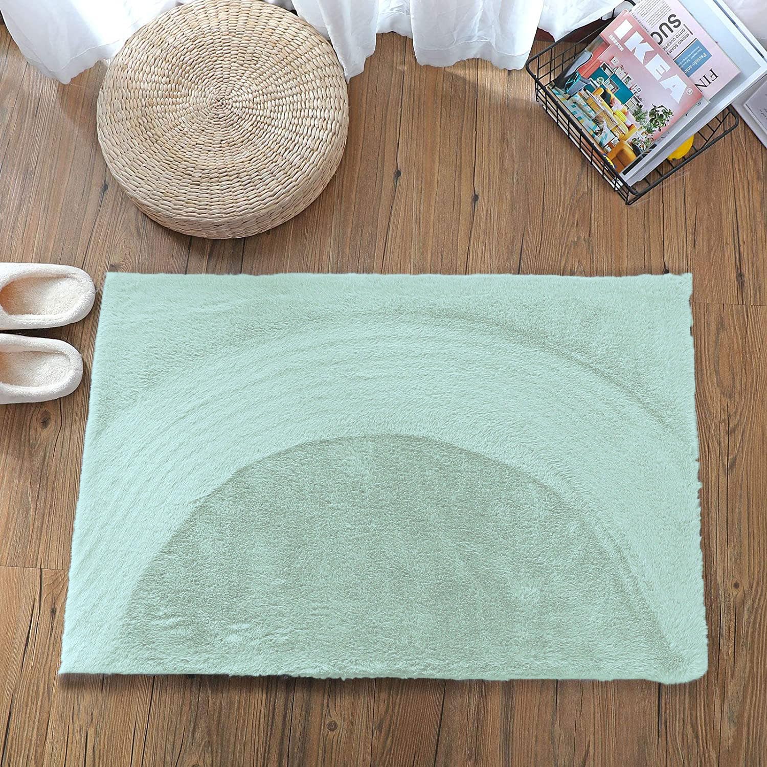 Luxe Home Rabbit Fur Runner - Soft Grey 2x5 Feet -8 Luxe Home Rabbit Fur Runner - Soft Grey 2x5 Feet -8