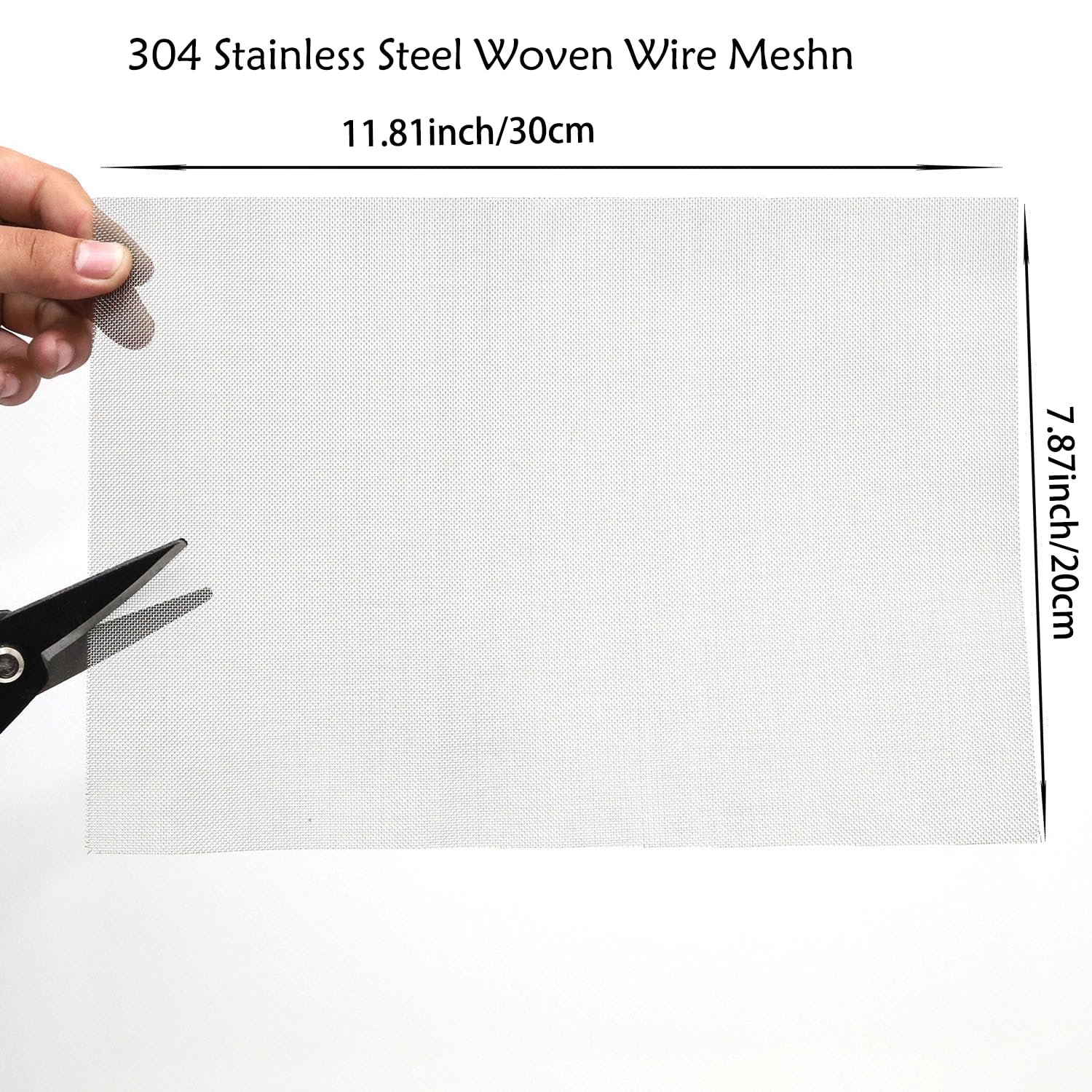 304 Stainless Steel Wire Mesh, 30 Mesh SS304 Wire Mesh Screen, 4Pcs 8"x11.8"(20 * 30cm) Woven Wire Mesh Sheet for Window Screen,Filter Mesh, Air Vent, DIY Projects, Cage, Garden, Roof Project