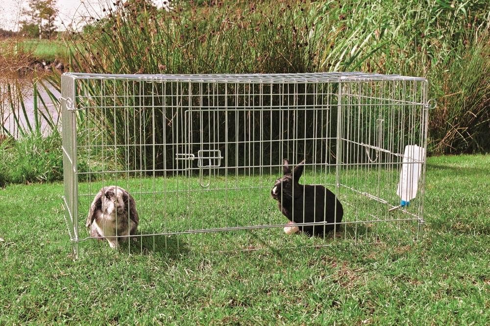 Trixie Natura Outdoor Run with Cover, Galvanized, 116 × 54 × 76 cm