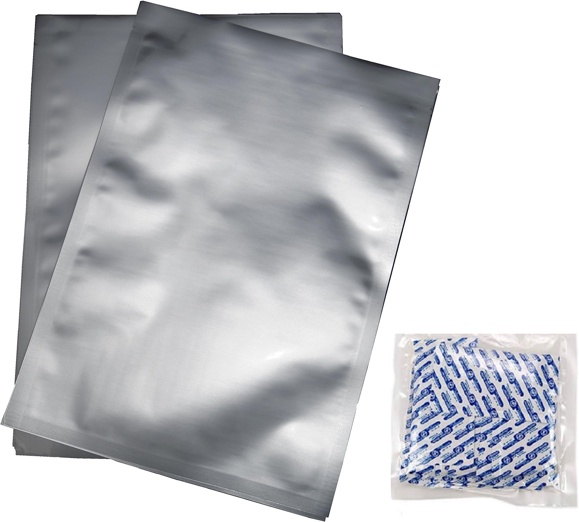 7 Mil Mylar Bags Plus 300cc Oxygen Absorbers For Food Storage (100, 1 Gallon 10 x 14 Inch)