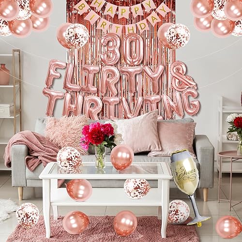 Miniatura 6 de 30 globos coquetos y prósperos treinta decoraciones coquetas y prósperas para ella 30 globos para mujer, decoraciones coquetas de 30 cumpleaños de