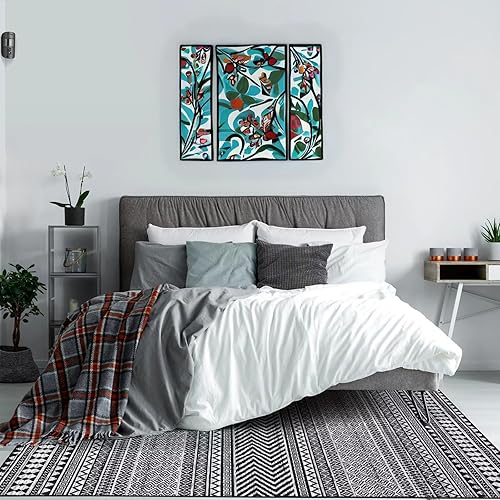 Miniatura 7 de Zacoo Alfombra marroquí de 4 x 6, lavable a máquina, delgada, con estampado geométrico, alfombra bohemia de felpilla, tapete antideslizante para