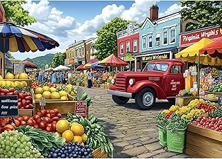 MAXBYE Diamond Art Kits for Adults, Farmer's Market Diamond Painting Kits for Adults Beginner, 5D DIY Full Drill Diamond Dots Paintings with Gem Art and Crafts for Home Wall Decor 16x12inch