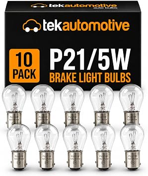 Tek Automotive P21/5W Bulb Brake Light 380 BAY15D 12V 21/5W - 10 Pack | Brake Light Bulbs, Rear Stop & Tail Car Bulb, E Marked Road Legal