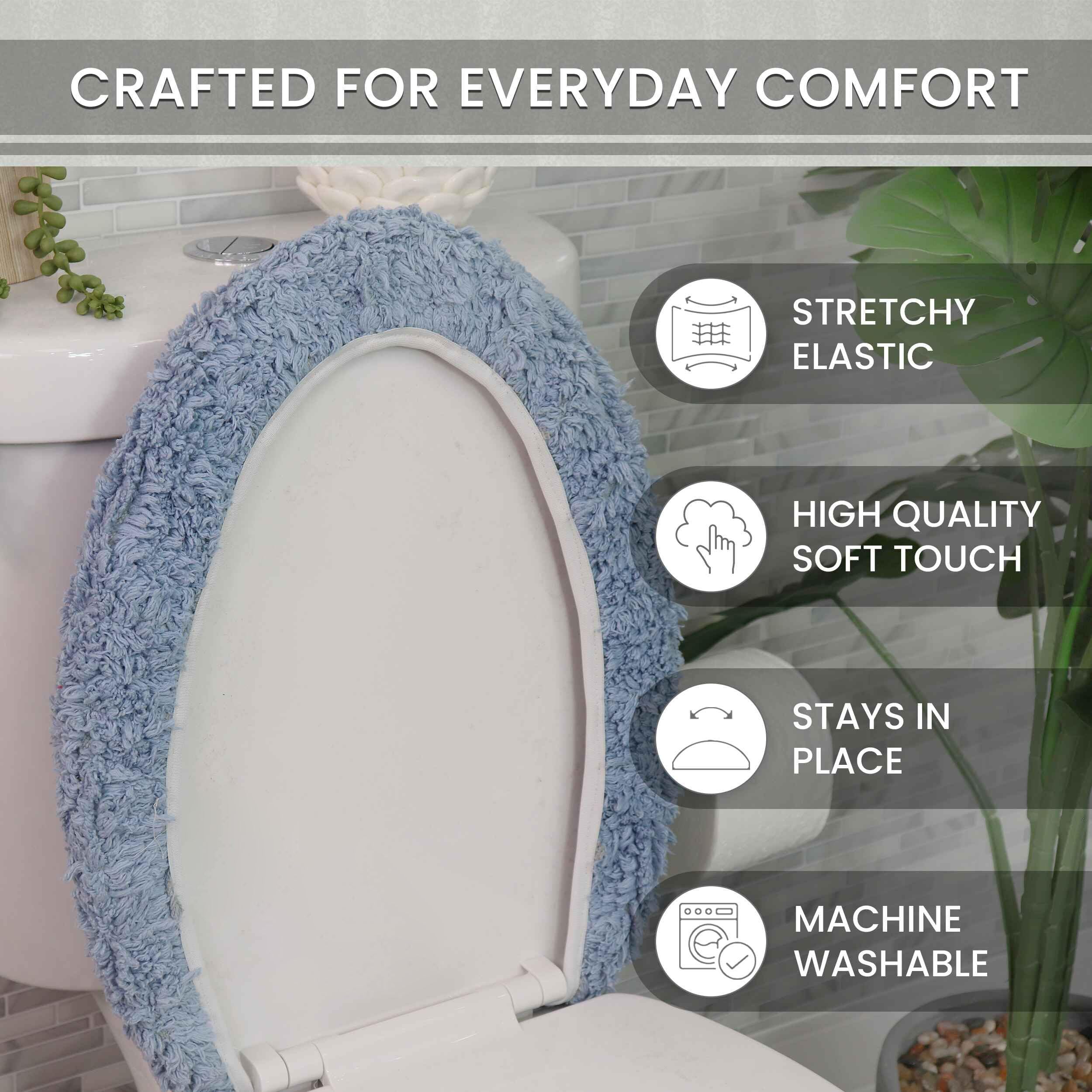 Home Weavers Waterford Collection - Alfombra de baño 100% algodón, extra suave y absorbente, alfombra de baño de felpa antideslizante, lavable a máquina, tapetes de baño para suelo de baño, cubierta