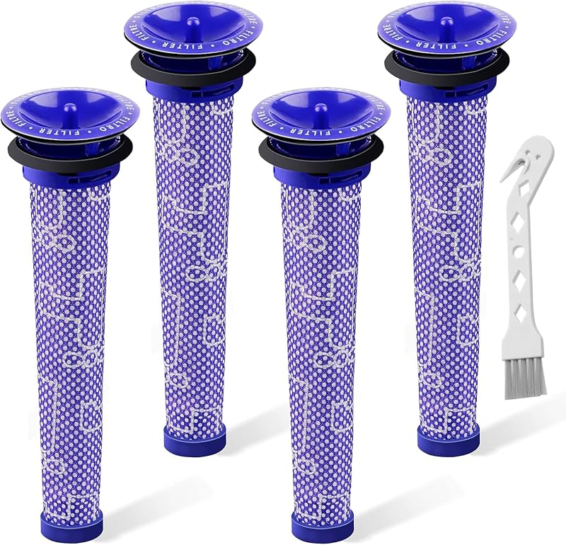 Paquete de 4 piezas de repuesto de prefiltros para aspiradora Dyson V6 V7 V8 DC58 DC59 | Aspiradora inalámbrica Pieza n.° 965661-01 para reemplazo de filtro Dyson