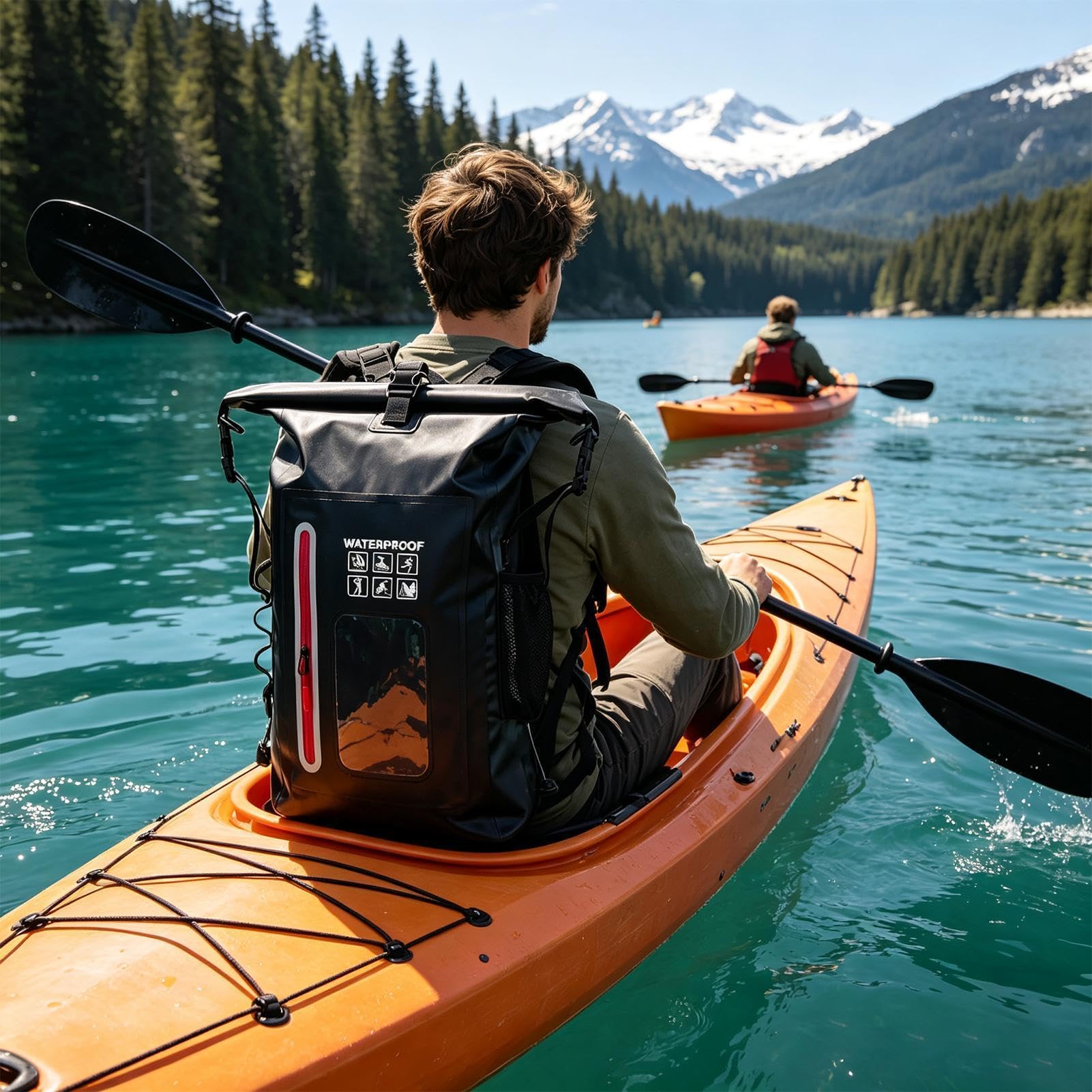 Wodoodporny Plecak Suchy Worek Duża Pojemność Rolowane Zamknięcie PVC | Wodoodporny Worek Kajakowy Na Rafting, Kajakarstwo, Paddleboarding, Pływanie, Snowboard, Wędrówki, Podróże, Sporty Plażowe