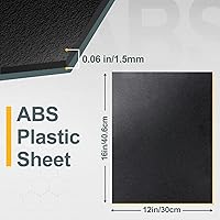 Vista 2 de Kinlink - Lámina de plástico ABS negra de 12" x 16" x 0.06" flexible moldable con alta resistencia al impacto y alta resistencia a la tracción