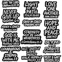 13 Pcs Bible Verse Embroidered Iron on Patches Motivational Religious Christian Sew on Patches for Easter Hat Backpack Jacket Clothes DIY Accessories Decoration