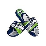 FOCO Seattle Seahawks NFL Mens Colorblock Big Logo Gel Slides - L