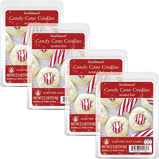Scentsationals Wax Melts, Wax Cubes Strong Scent - Holiday Drop Collection Candy Cane Cookies - Long Lasting Scented Wax Melts for Warmer, 10oz (24-Cubes)