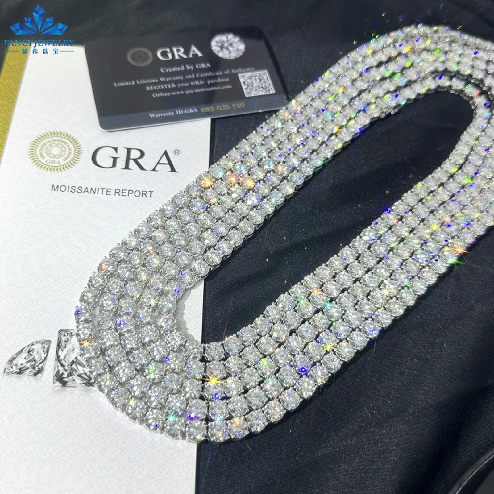 Amazon.co.jp: 迅速な配達 モアッサナイト テニスチェーン 2mm 3mm 4mm