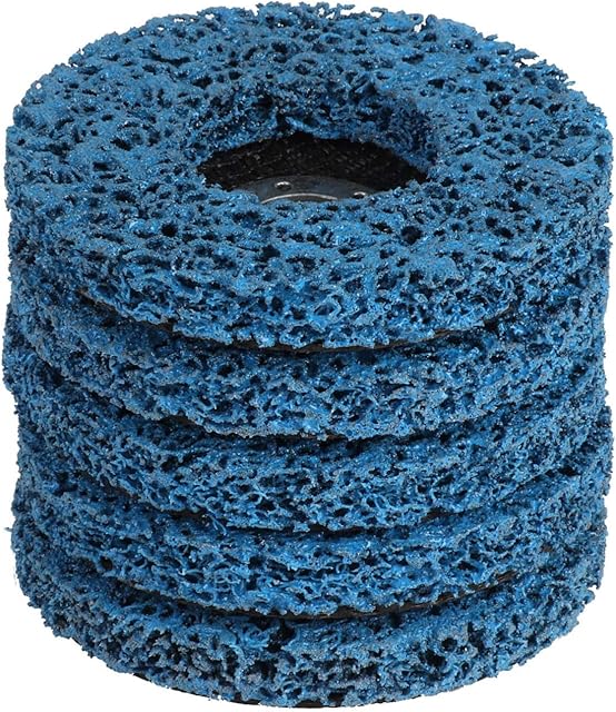 MorNon 5 PCS Strip Discs Stripping Wheel Wheel Paint Removal Disc 115mm Rust Removal Cleaner Grinding Wheel Blue for Angle Grinder Clean and Remove Paint Coating Rust Welds Oxidation
