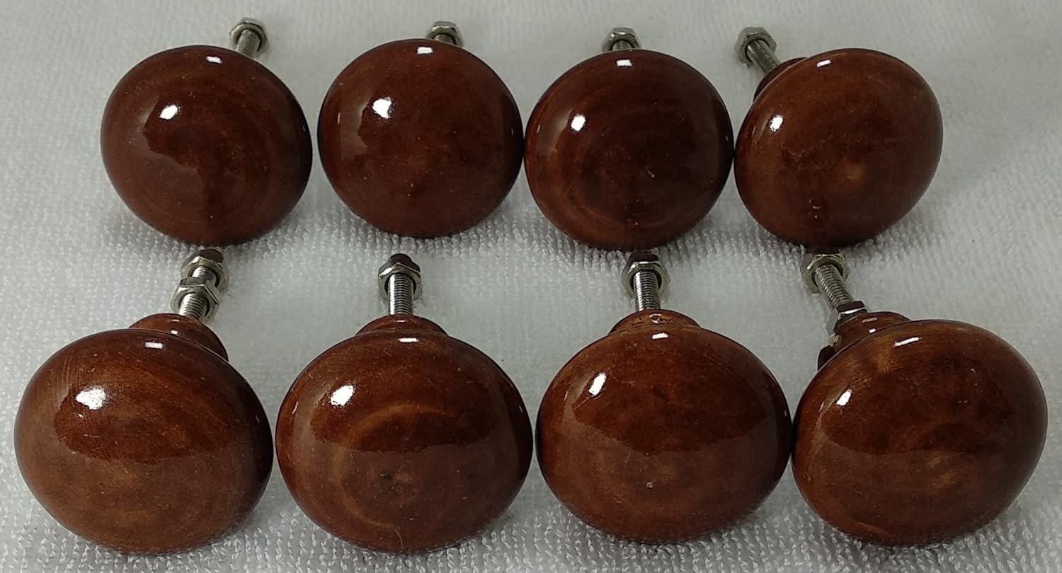 10 Bright Color Knobs Rare Hand Painted Ceramic Knobs Cabinet Drawer Pulls (Brown)