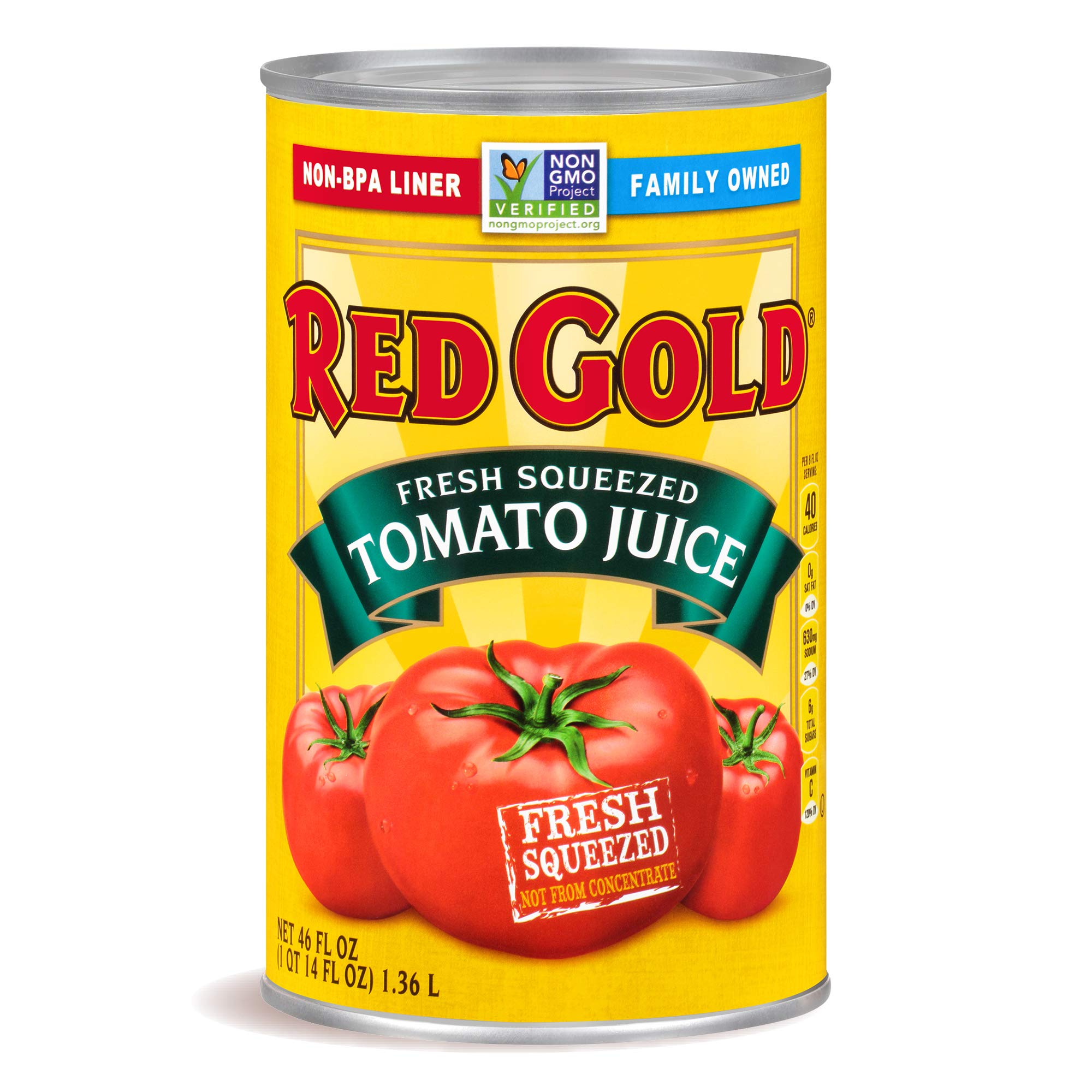 Red Gold, Fresh Squeezed Tomato Juice, 46 Fl Oz Can