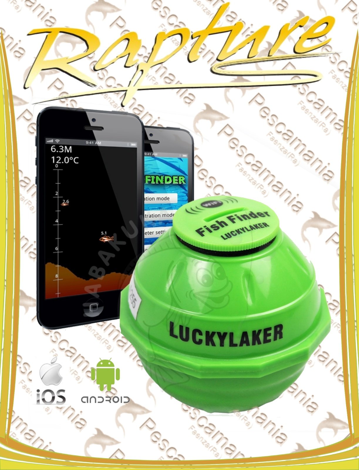 Ecoscandaglio Trabucco Rapture Lucky Fish Finder Ios/Android - Wireless
