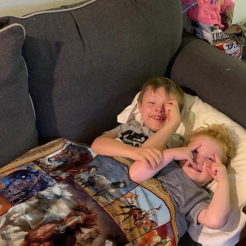 Miniatura 6 de Manta de caballo para mujeres y hombres, 55 x 70 pulgadas, acogedora manta esponjosa de caballo para niños y niñas, manta suave de franela de