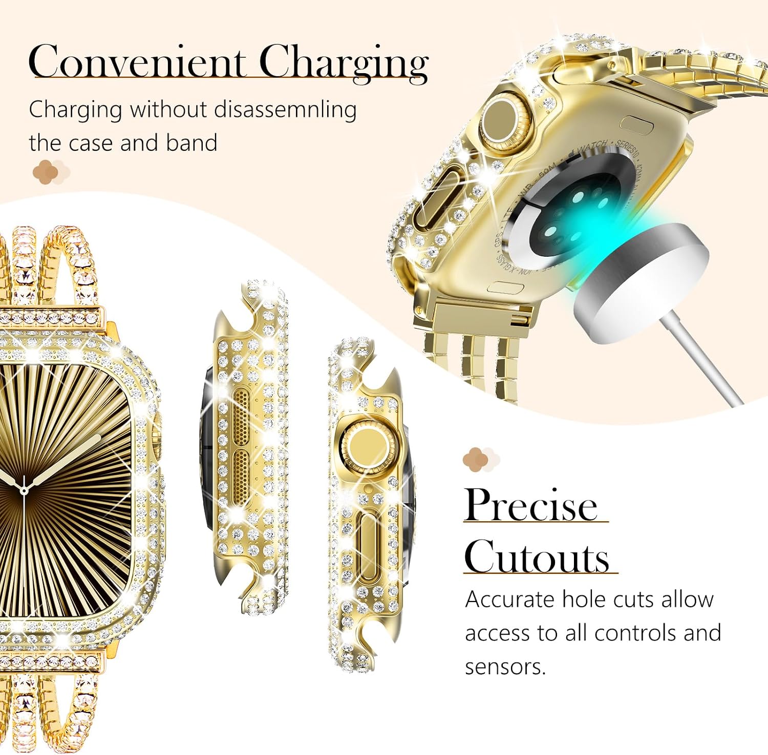 Surace Bling Bumper Case for Apple Watch Series 11 Series 10 46mm Case image 4
