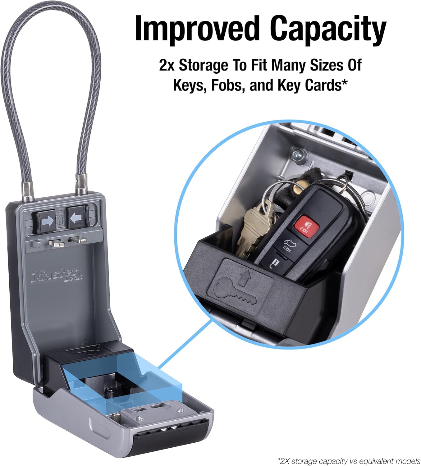 Master Lock High Capacity Key Lockbox, Combination Dial, Removable Cable