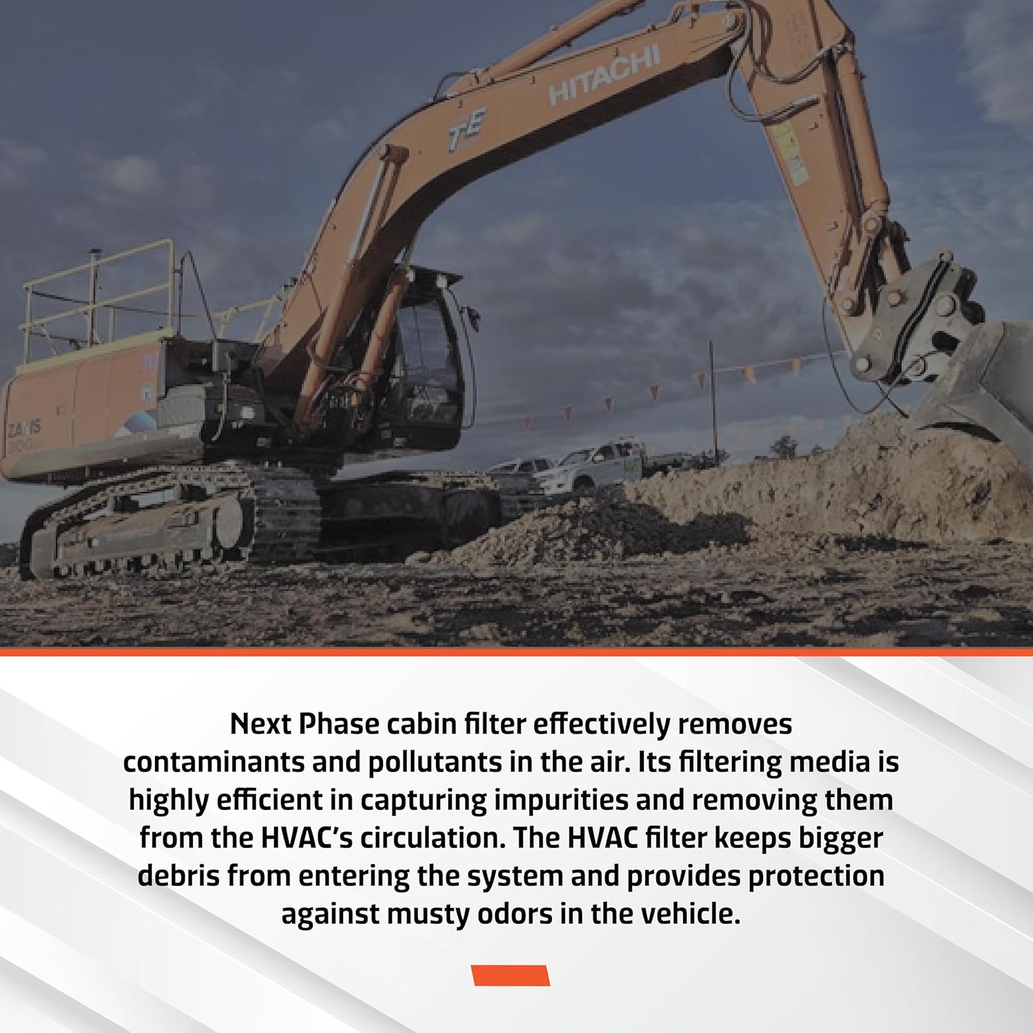 Cabin Air Filter Replacement Pack of 1 - Compatible with Hitachi Excavators & John Deere Excavators Including the 135D, 135G, 245G LG, 75D, 75G, 80C & 85G - Replaces O.E. 4S00687