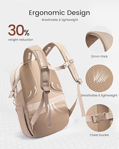 Miniatura 3 de LOVEVOOK Mochila de viaje pequeña para mujer, mochila de senderismo resistente al agua con correa para el pecho, mochila informal ligera