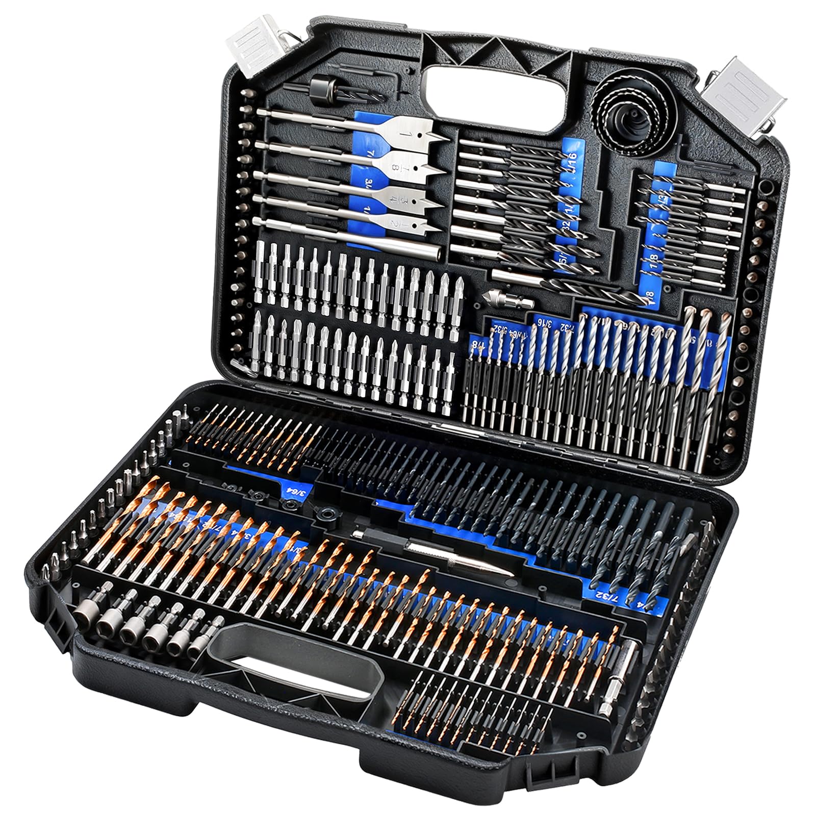 COMOWARE Drill Bit Set, 246 Pcs for Cordless Drill, Drill Driver Bit Set for Wood, Metal, Masonry, Cement and Screwdriver Bits Set Combo Kit