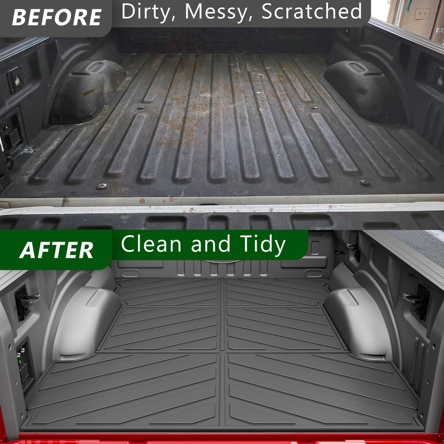 6.5FT Bed Mat Compatible with 2021 2022 2023 2024 2025 2026 Ford F-150 Tailgate Liner TPE Truck Bed Liner Replacement for 2021-2026 Ford F150 Accessories