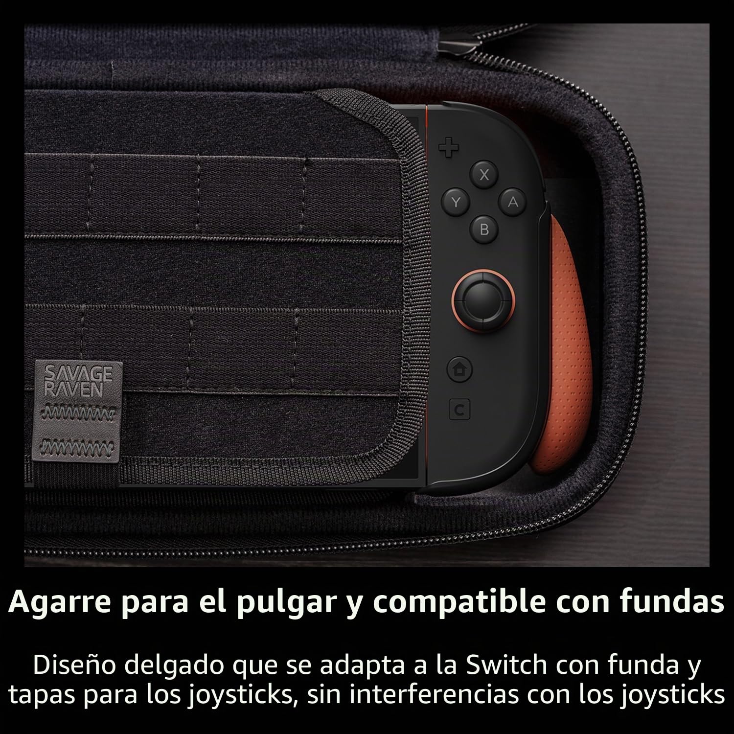 Savage Raven by Skull & Co. GripCase Bundle for Nintendo Switch 2: Dockable Soft Protective Case with Replaceable Grips [to fit All Hands Sizes], with Hard Shell Huge Carrying Case, Neon Blue & Red