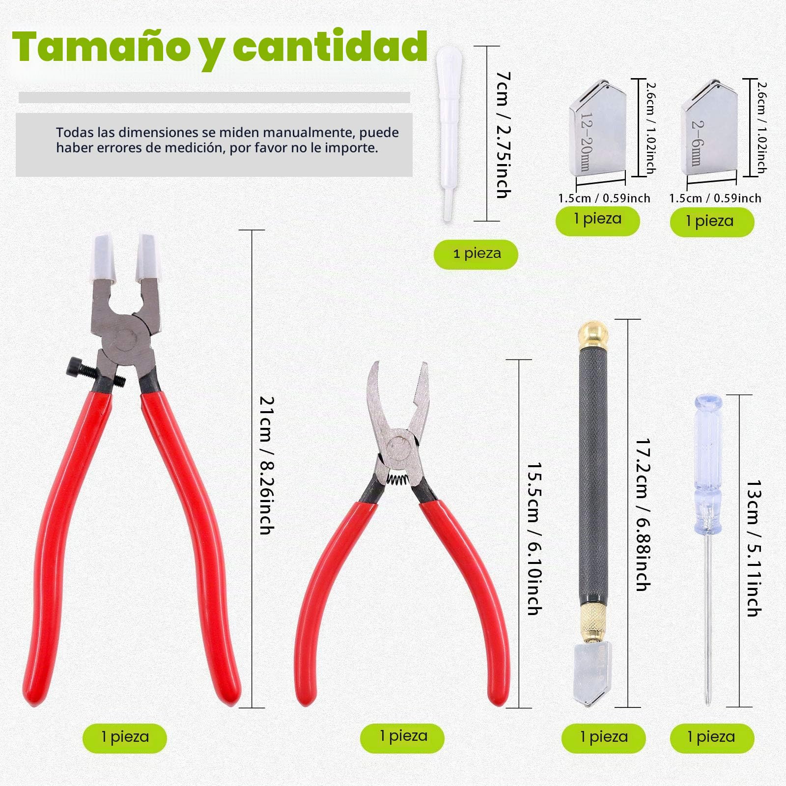 Keadic 3 herramientas de corte de vidrio, alicates rompedores, alicates de rotura de vidrio, herramienta de corte de vidrio resistente con punta de goma para azulejos de mosaico