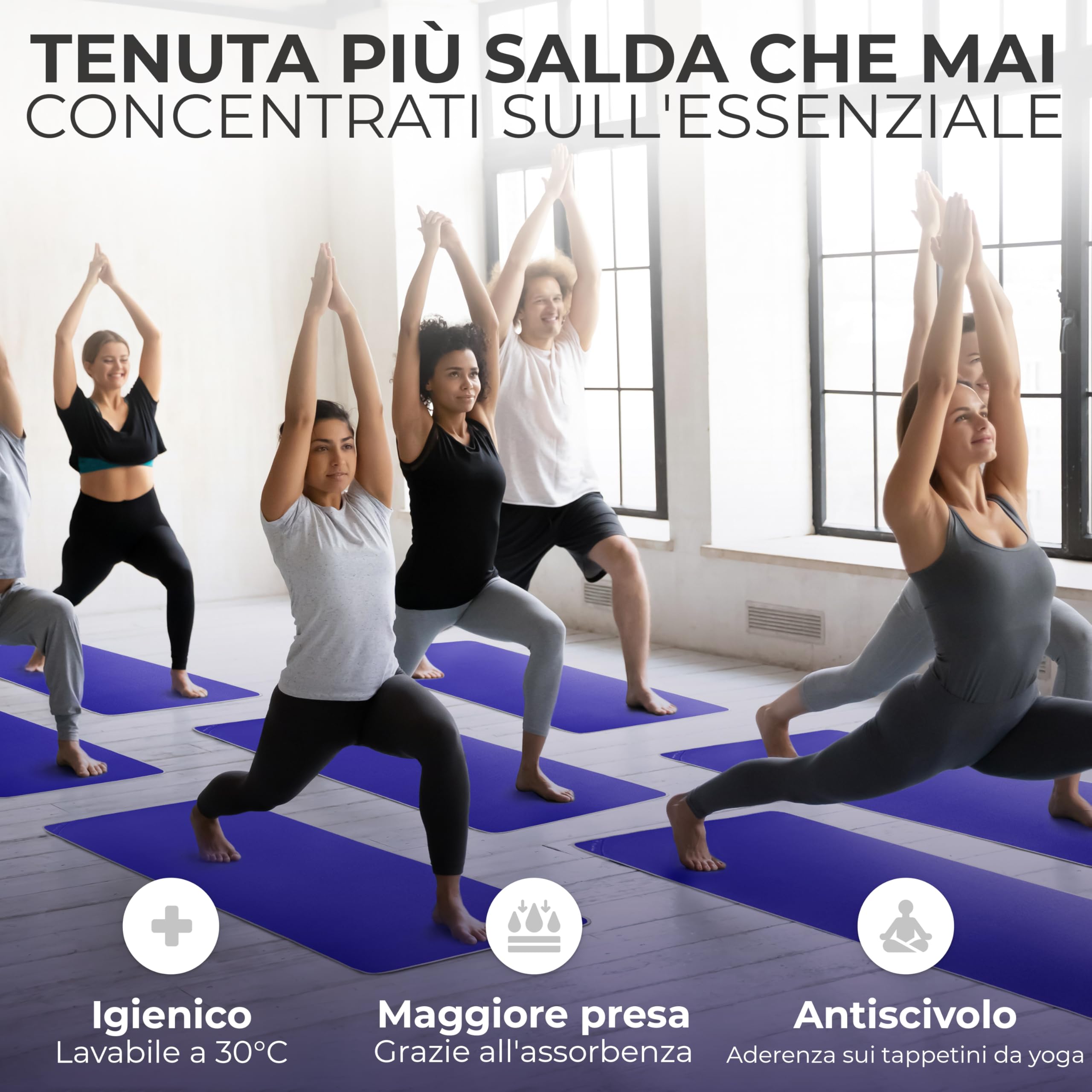 NirvanaShape Asciugamano da yoga antiscivolo | Hot Yoga Towel con nodi antiscivolo | asciugamano da yoga igienico per tappetino [ 185 x 63 cm ]