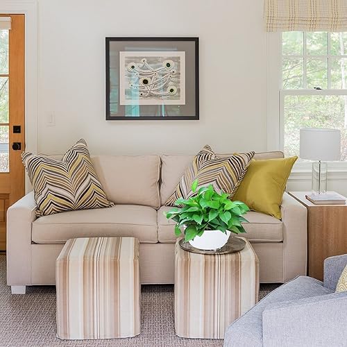 Miniatura 5 de Vencer Maceta redonda de plástico de 11 pulgadas, indicador de agua, maceta decorativa moderna para todas las plantas de casa, flores, hierbas,