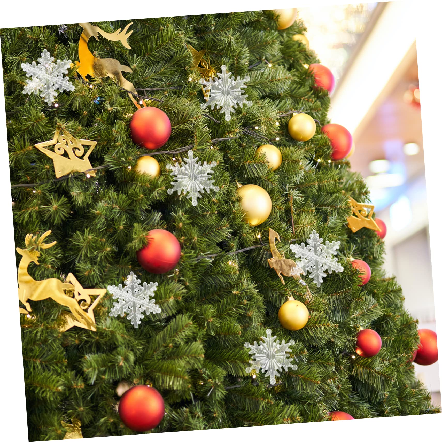IMIKEYA 80 STK Schneeflocke Aus Plastik Klare Ornamente Weihnachtliche Dekoration Christbaumschmuck Schneeflocke Zum Aufhängen An Der Wand Weihnachtsbaum Hängende Transparent