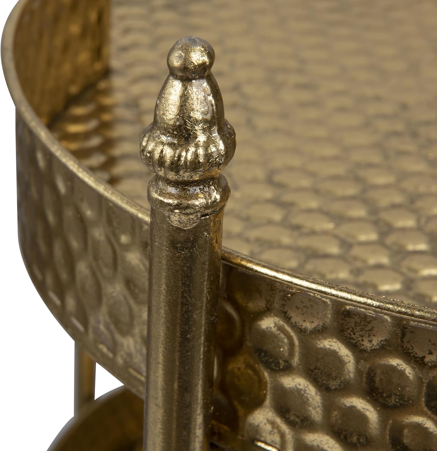 Metal Clover Shaped Bar Cart in Gold