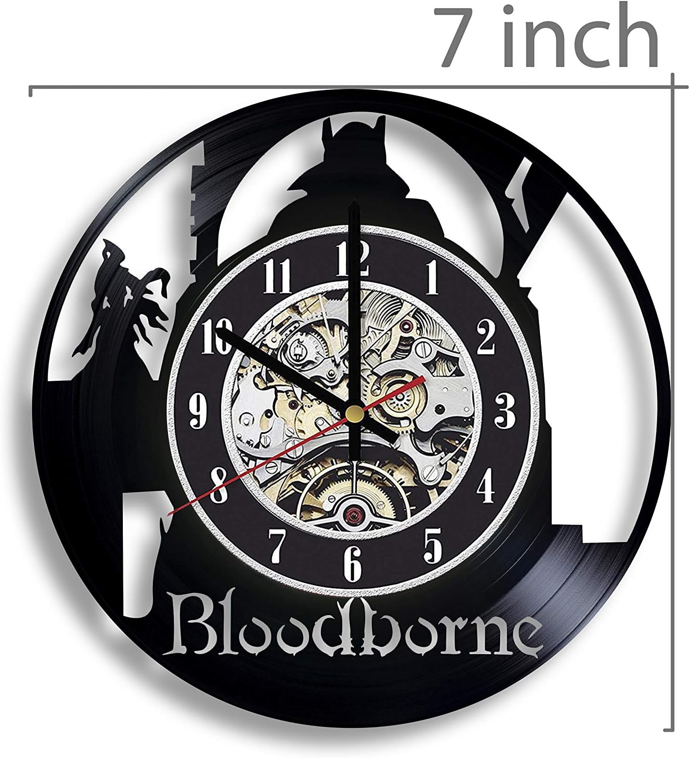 Bloodborne Vinyl Record Wall Clock, Bloodborne Video Game, Bloodborne Artwork, Bloodborne Clock, Wall Decor, Bloodborne Steam, Gift for Gamer, Bloodborne Art, Bloodborne Game