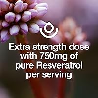 Vista 5 de Suplemento de resveratrol - Trans-resveratrol Extra Strength 750mg - Suplemento de polifenoles naturales, puros y potentes - Vegano, sin OMG, sin