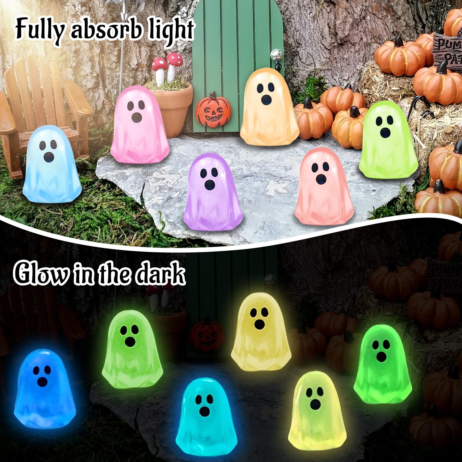 TENGWA 14 Figurines Fantômes Lumineuses – Résine, Couleurs Variées, Pour Aquariums Et Miniatures