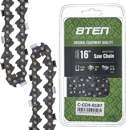 Vista 16 de 8TEN Cadena de motosierra para Husqvarna 254 455 340 351 353 350 55 455 Rancher Poulan Jonsered Echo 16 pulgadas .050 .325 66DL