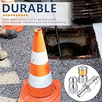 Vista 6 de Honoson 3 Pcs Pressure Washer Sewer Jetter Nozzle Kit Stainless Steel Rotating Button Nose Jet Nozzle with Different Model Pressure Drain Hose Spray