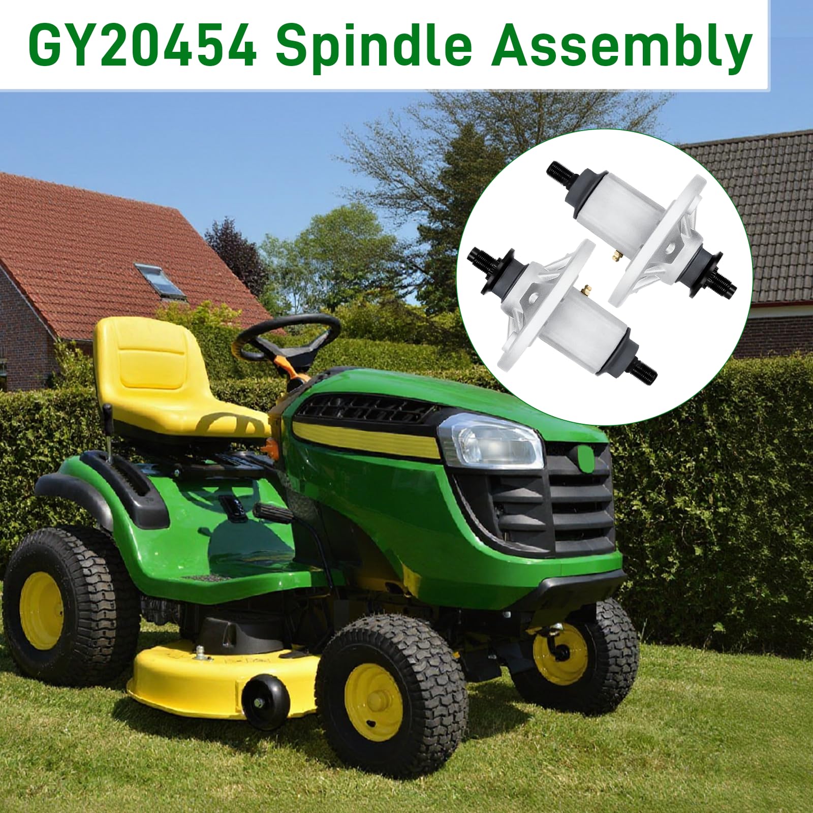 Ensemble de broche GY20454 compatible avec John Deere LA135 LA115 LA125 LA145 LA105 LA130 D140 D130 D105 D110 L110 X110 106,7 cm 122 cm Remplace GY209. 62 GY20867 GY21098 AUC15811 Lot de 2