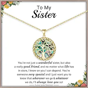 Christmas Gifts for Women Tree of Life Necklace for Women Birthday Gifts for Her Stocking Stuffers Pendant Necklace with Shell Tree Mothers Day Gift for Mom Grandma Wife Daughter Anniversary Christmas Jewelry
