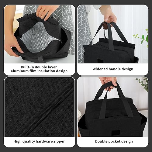 Miniatura 3 de Gnixne Lonchera aislada organizador de bolsas de mano para hombres, mujeres y adultos, contenedores reutilizables con cremallera con bolsillos