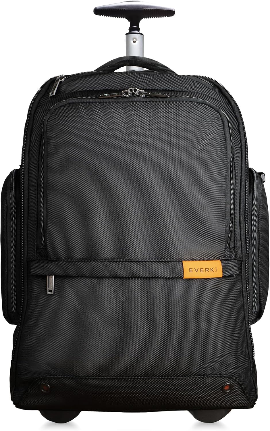 EVERKI 123 Wheeled 32L Laptop Backpack - Rolling Backpack for Men & Women - Carry-On Travel Roller Backpack for Laptops - Fits 15.6 to 16 Inches with Replaceable Wheels for Business & Work - Black
