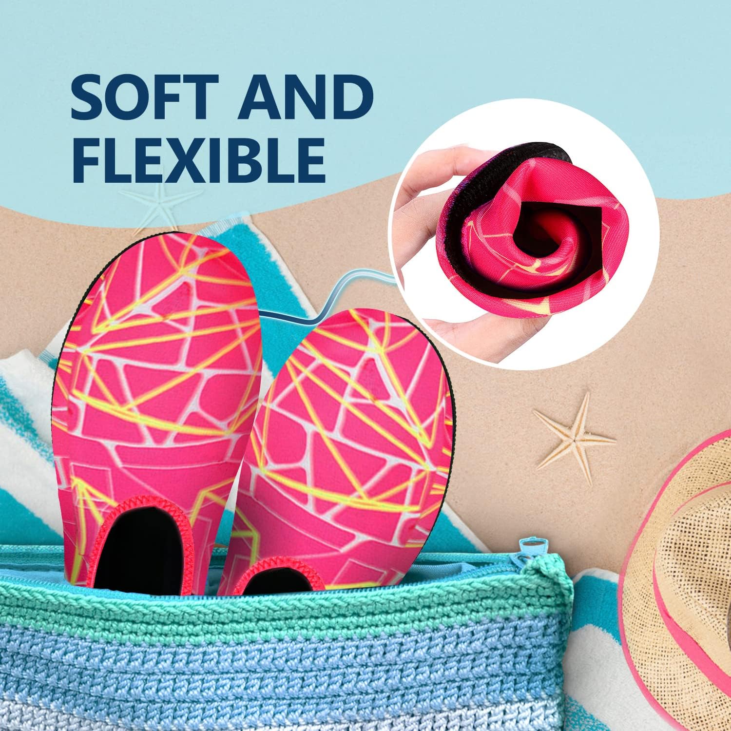 JACKSHIBO Water Shoes for Women Men Swim Shoes Water Socks for Cruise Essentials Swimming Aqua Beach Pool Yoga Surf - Image 3