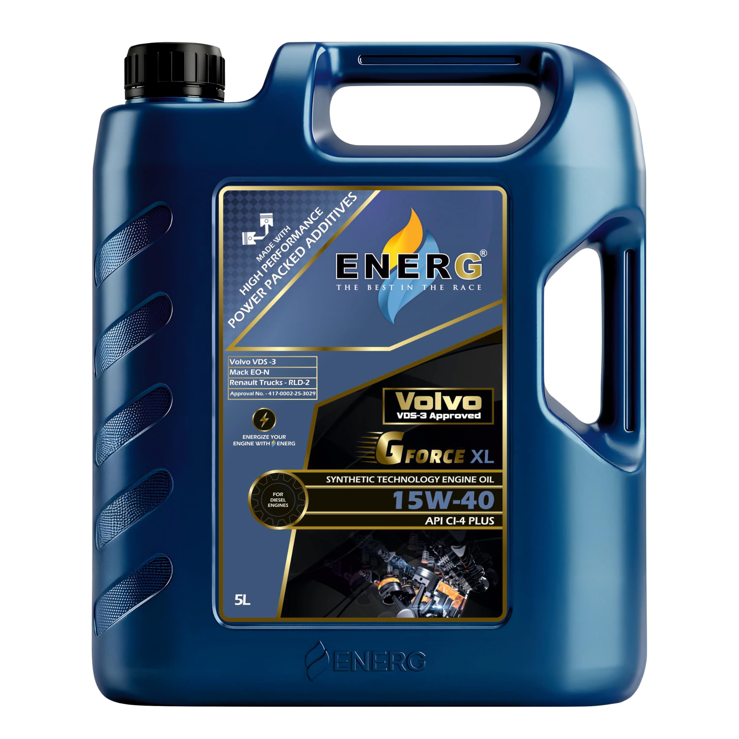 ENERG G-Force XL 15W-40 Diesel Engine Oil (5L) Synthetic Technology | Volvo-VDS Approved | API CI-4 Plus | Engine Oil for Diesel Cars, Truck & Bus-image-29