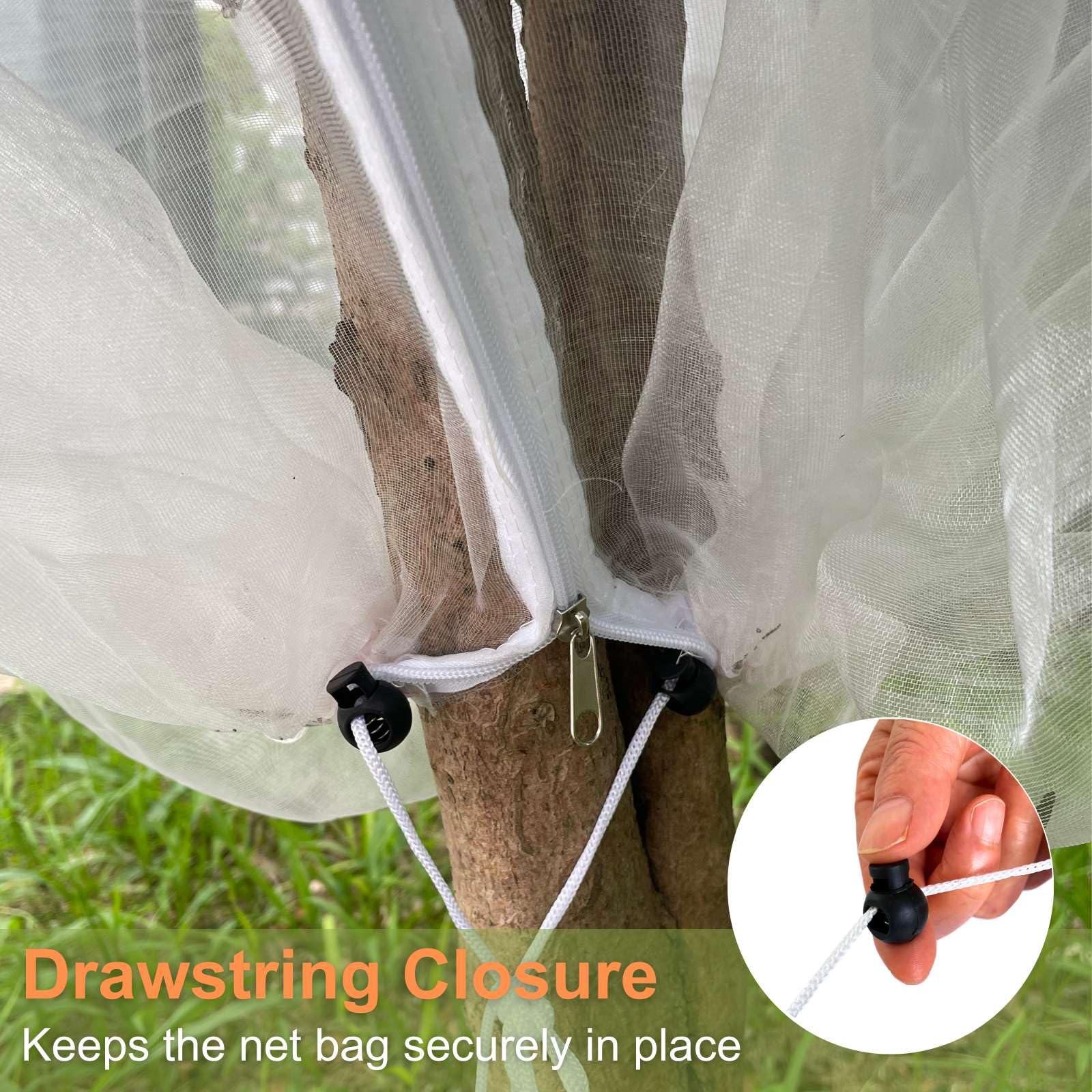 Lot De 2 Filets Pour Arbres Fruitiers Avec Fermeture éclair Et Cordon