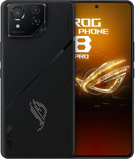 ASUS ROG Phone 8 Pro Unlocked Android Phone, US Version, 6.78" 165Hz AMOLED Display, 512GB, 16GB RAM, 5500mAh Battery, 50MP Gimbal Camera, 32MP Front, Snapdragon 8 Gen 3, Dual-SIM, Phantom Black