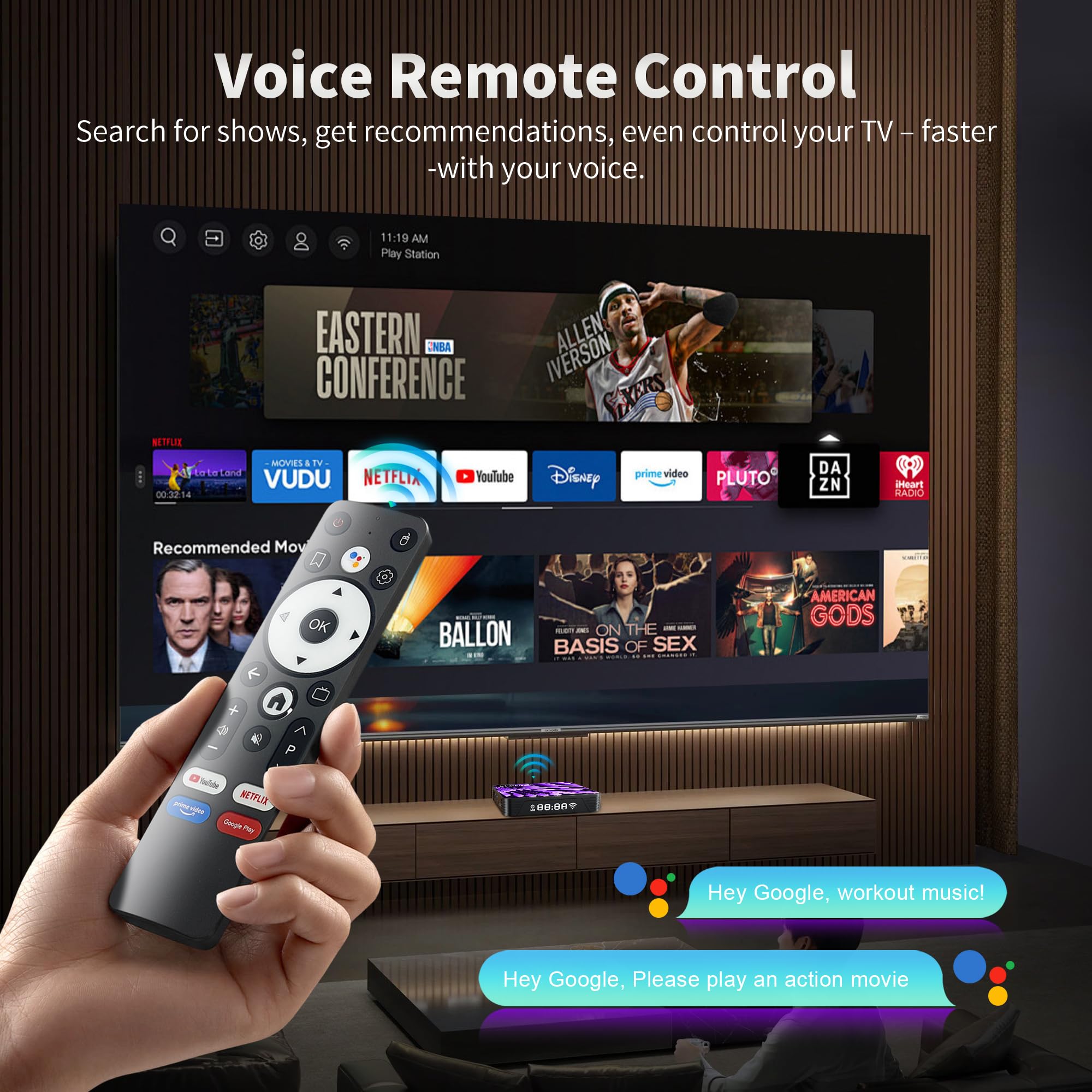 Smart TV Box Android 14.0, 2026 HD 8K Android Box RK3518 RAM 2G ROM 16G Supporto WiFi6 Enternet 10/100M BT 5.0 USB 3.0 Internet TV Box HD 8KHDR10+ Smart Client Media Streaming Voice Remote HS86 PRO14