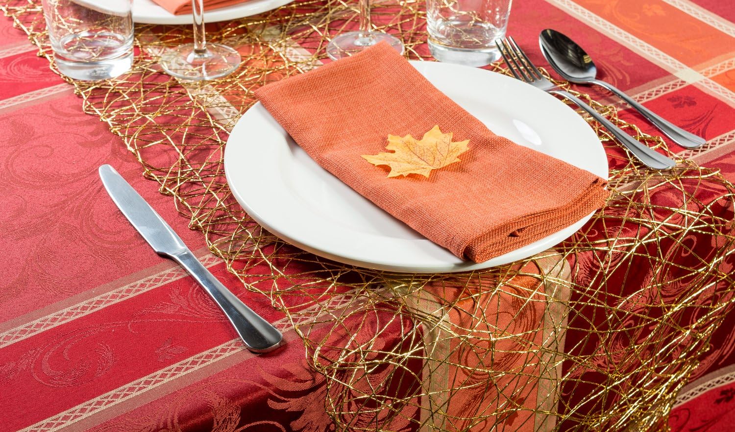 DII Woven Paper Tabletop Collection Holiday or Event Décor, Table Runner, 14x72, Gold
