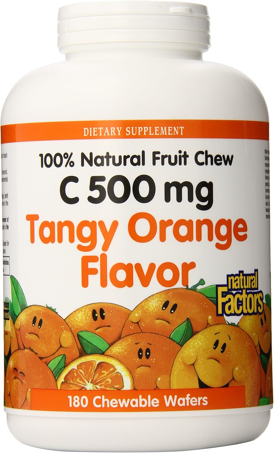 Natural Factors Vitamin C Tangy Orange Flavor Chewable 500